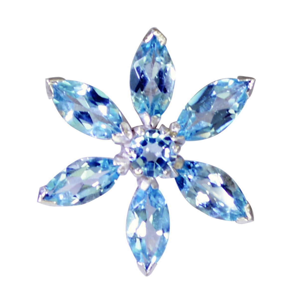 Blue Topaz Delicate Egyptian Silver Hepta Isabel Luxurious Blue Pendant Jewelry