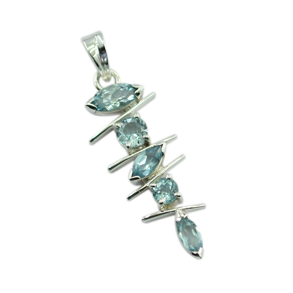 Blue Topaz Tiny Latin American 925 Silver Penta Antonia Sophisticated Blue Pendant Jewelry