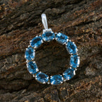 Blue Topaz Eye-catching Egyptian 925 Silver deka Lucia Armor Blue Pendant Jewelry