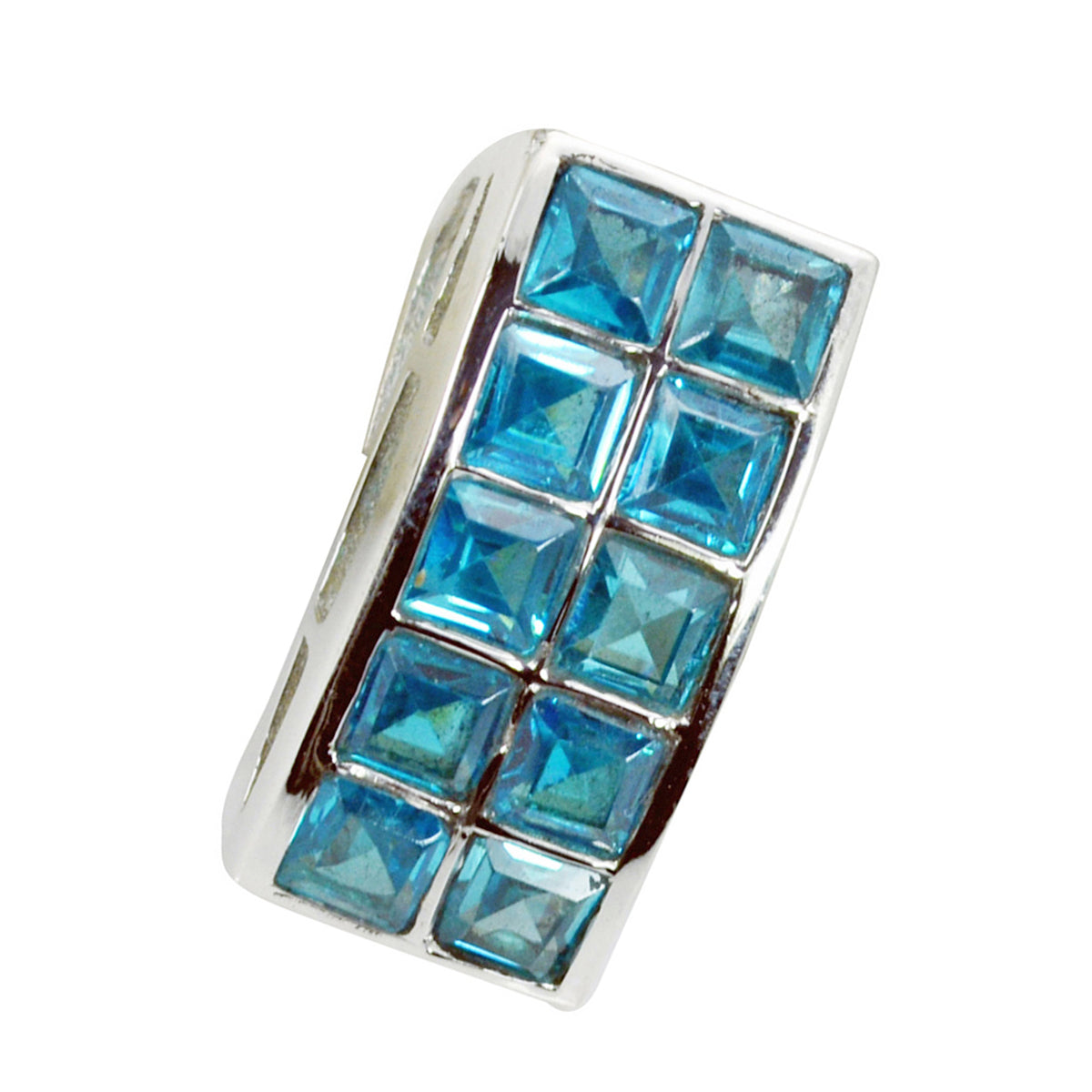 Blue Topaz Tiny Russian 92.5 Silver multiple Milagros Eternity Blue Pendant Jewellery