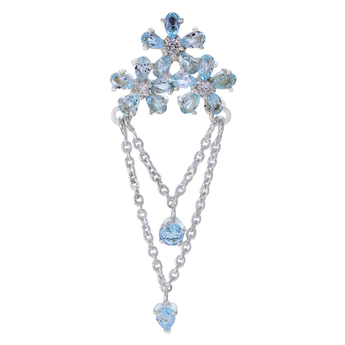 Blauwe Topaas Featherlight Marokkaanse 925 Zilveren meervoudige Emily Armor Blauwe Hanger Sieraden Secundaire afbeelding