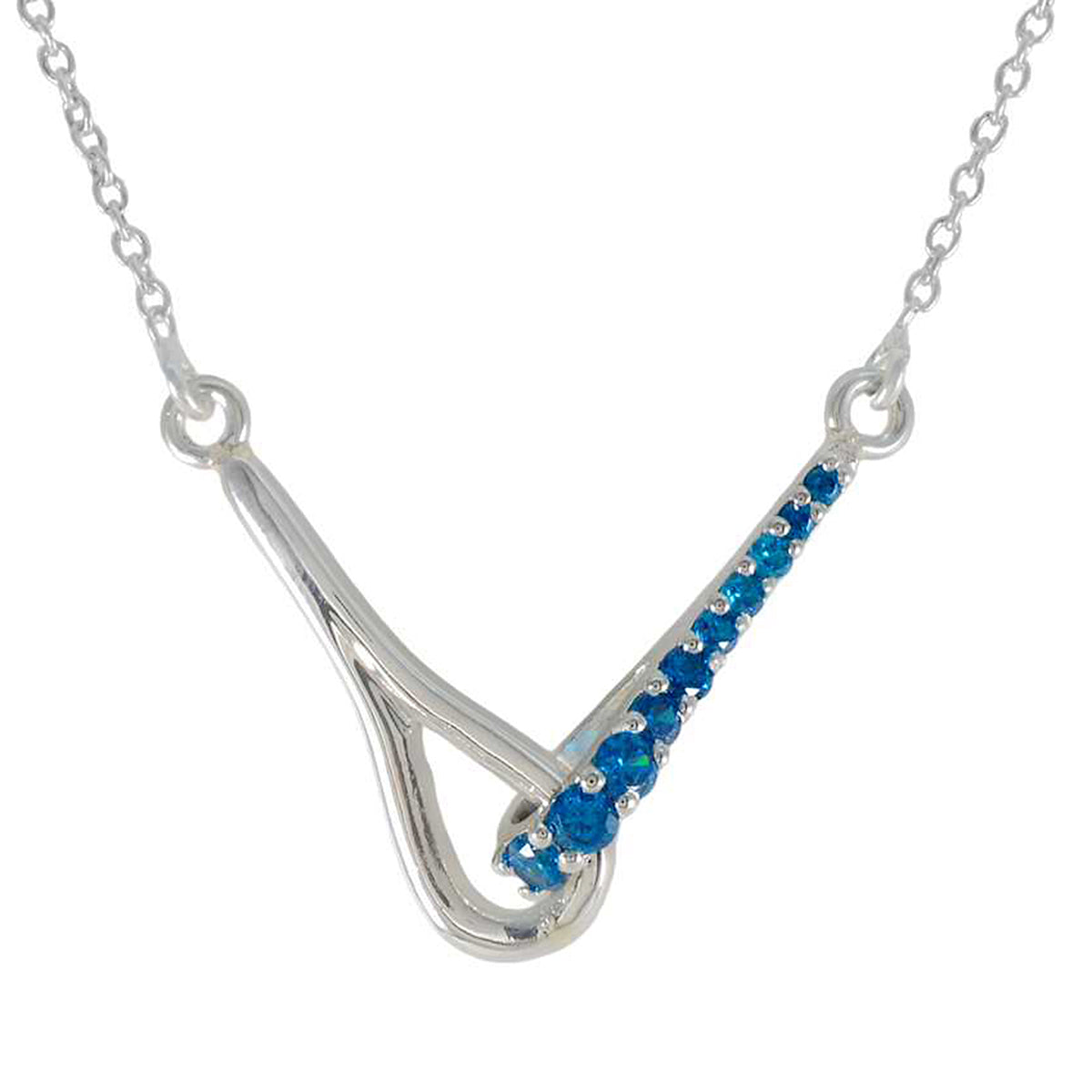 Blue Topaz Tiny American 92.5 Silver multiple Blue Pendant Главное изображение товара