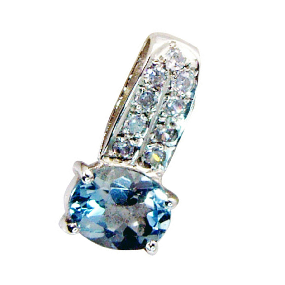 Blue Topaz Dainty Middle Eastern Sterling Silver multiple Victoria Contemporary Blue Pendant Jewellery