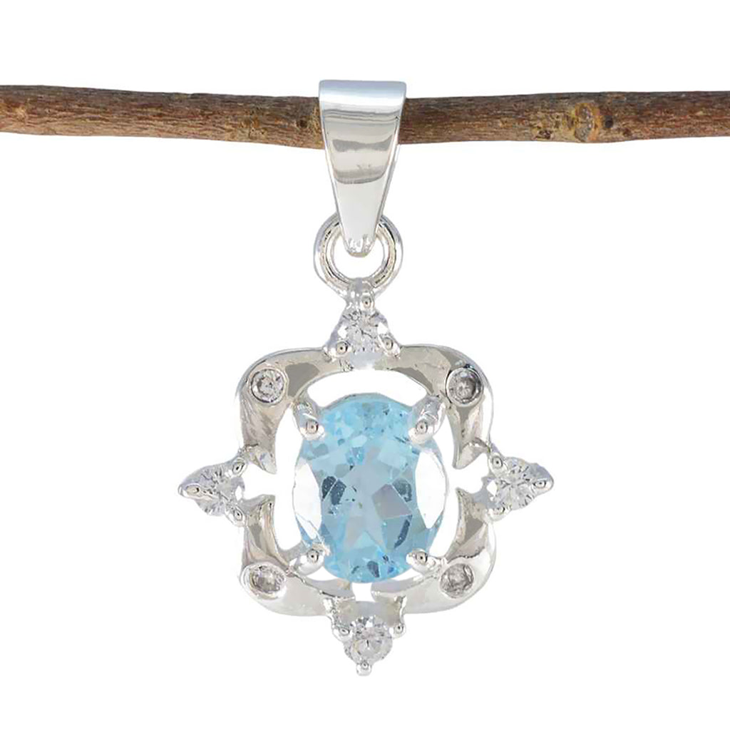 Blue Topaz Featherlight African Silver multiple Blue Pendant