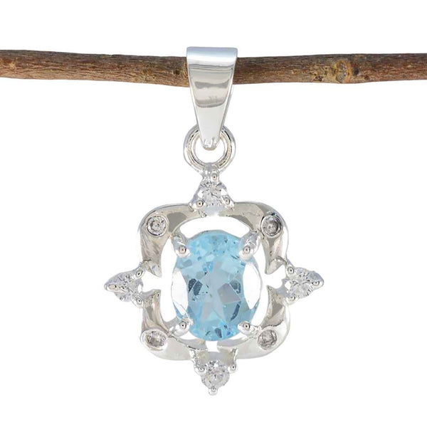 Blue Topaz Featherlight African Silver multiple Blue Pendant