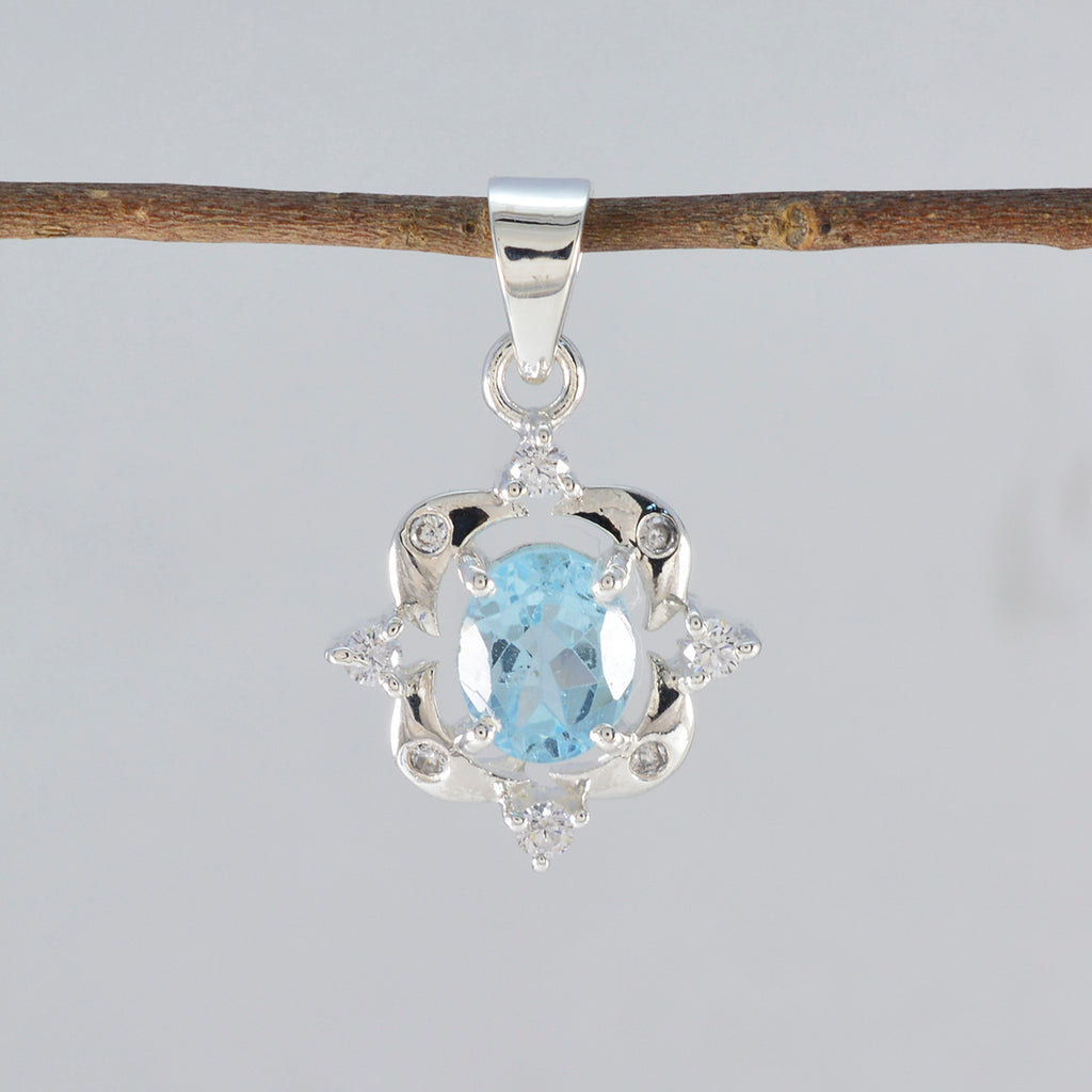 Blue Topaz Featherlight African Silver multiple Zoey valentine Blue Pendant Jewelry