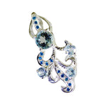 Blue Topaz Edgy Indian 92.5 Silver multiple Riya wedding Blue Pendant Jewellery