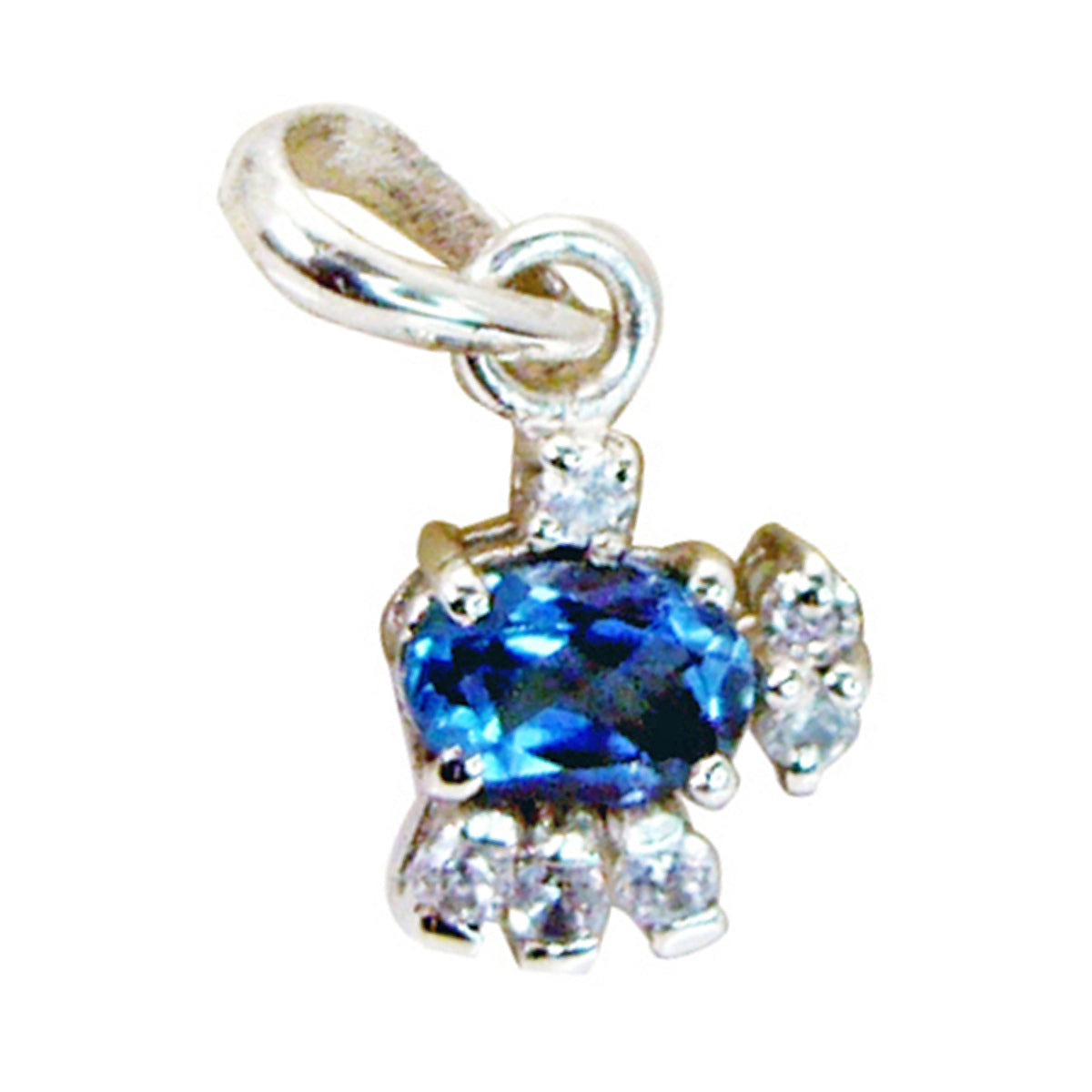 Blue Topaz Tiny Australian 92.5 Silver multiple Blue Pendant