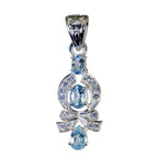 Blue Topaz Classic Indian Silver multiple Blue Pendant