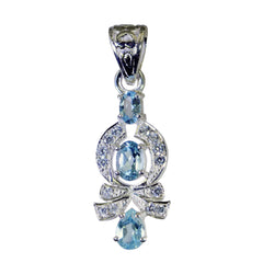 Blue Topaz Classic Indian Silver multiple Blue Pendant