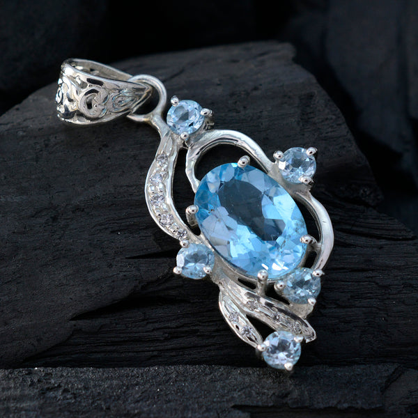 Blue Topaz Classic African Sterling Silver multiple Aria Bubble Blue Pendant Jewellery