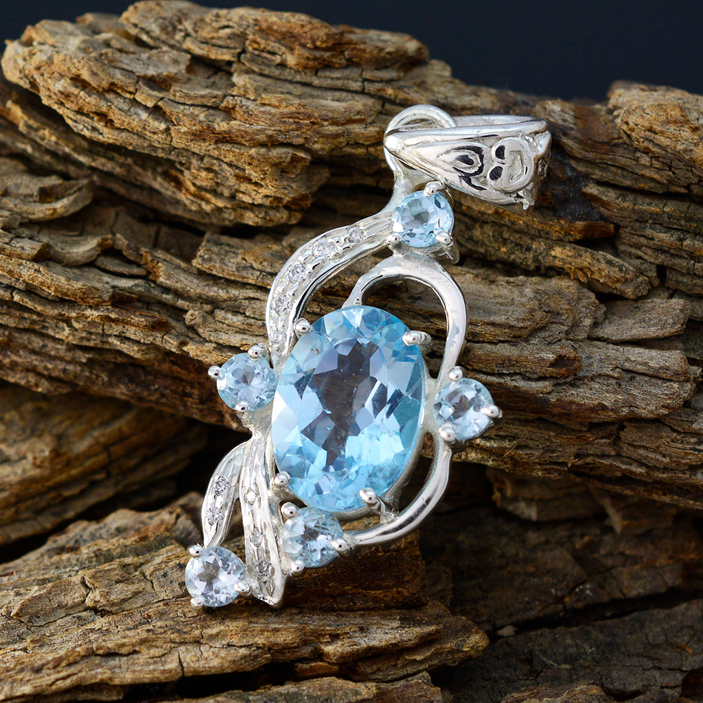 Blue Topaz Classic African Sterling Silver multiple Aria Bubble Blue Pendant Jewellery