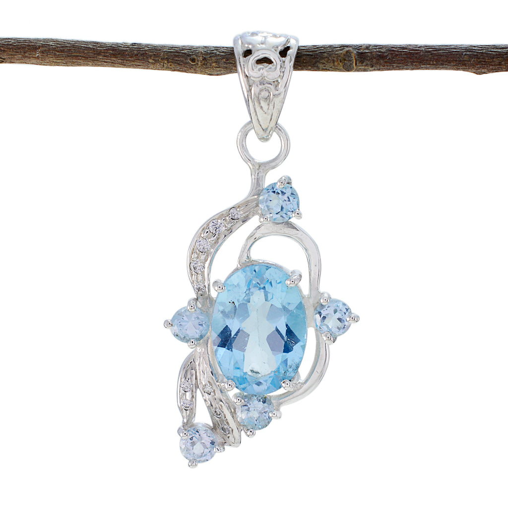 Blue Topaz Classic African Sterling Silver multiple Aria Bubble Blue Pendant Jewellery