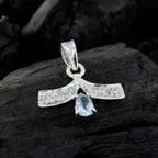 Blue Topaz Minimalist Australian 92.5 Silver multiple Lea Abstract Blue Pendant Jewellery