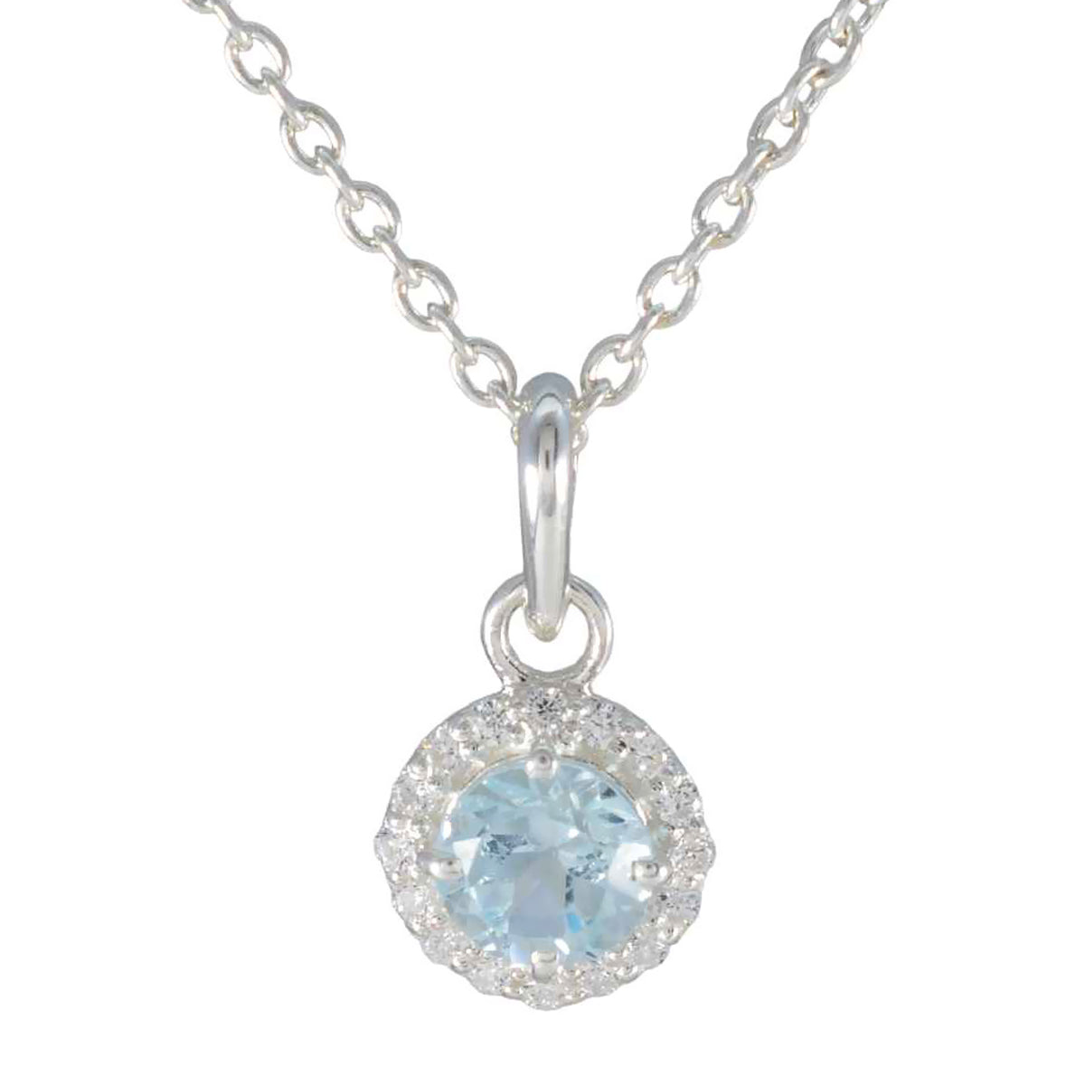 Blue Topaz Featherlight Indian Sterling Silver multiple Blue Pendant Huvudsaklig produktbild