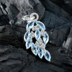 Blue Topaz Minimal Turkish 92.5 Silver multiple Addison valentine Blue Pendant Jewellery