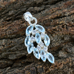 Blue Topaz Minimal Turkish 92.5 Silver multiple Addison valentine Blue Pendant Jewellery