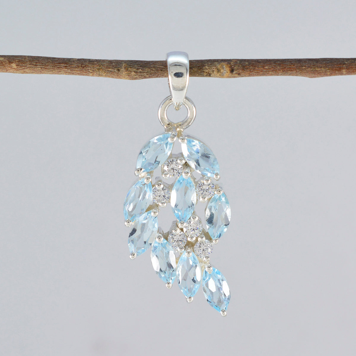 Blue Topaz Minimal Turkish 92.5 Silver multiple Addison valentine Blue Pendant Jewellery