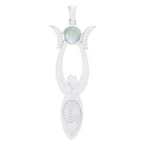 Aqua Chalcedony Whisper-thin Spanish 92.5 Silver Solitaire Aqua Pendant