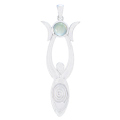 Aqua Chalcedony Whisper-thin Spanish 92.5 Silver Solitaire Aqua Pendant