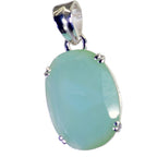 Blue Chalcedony Featherlight Moroccan Sterling Silver Solitaire Renata Love Blue Pendant Jewellery