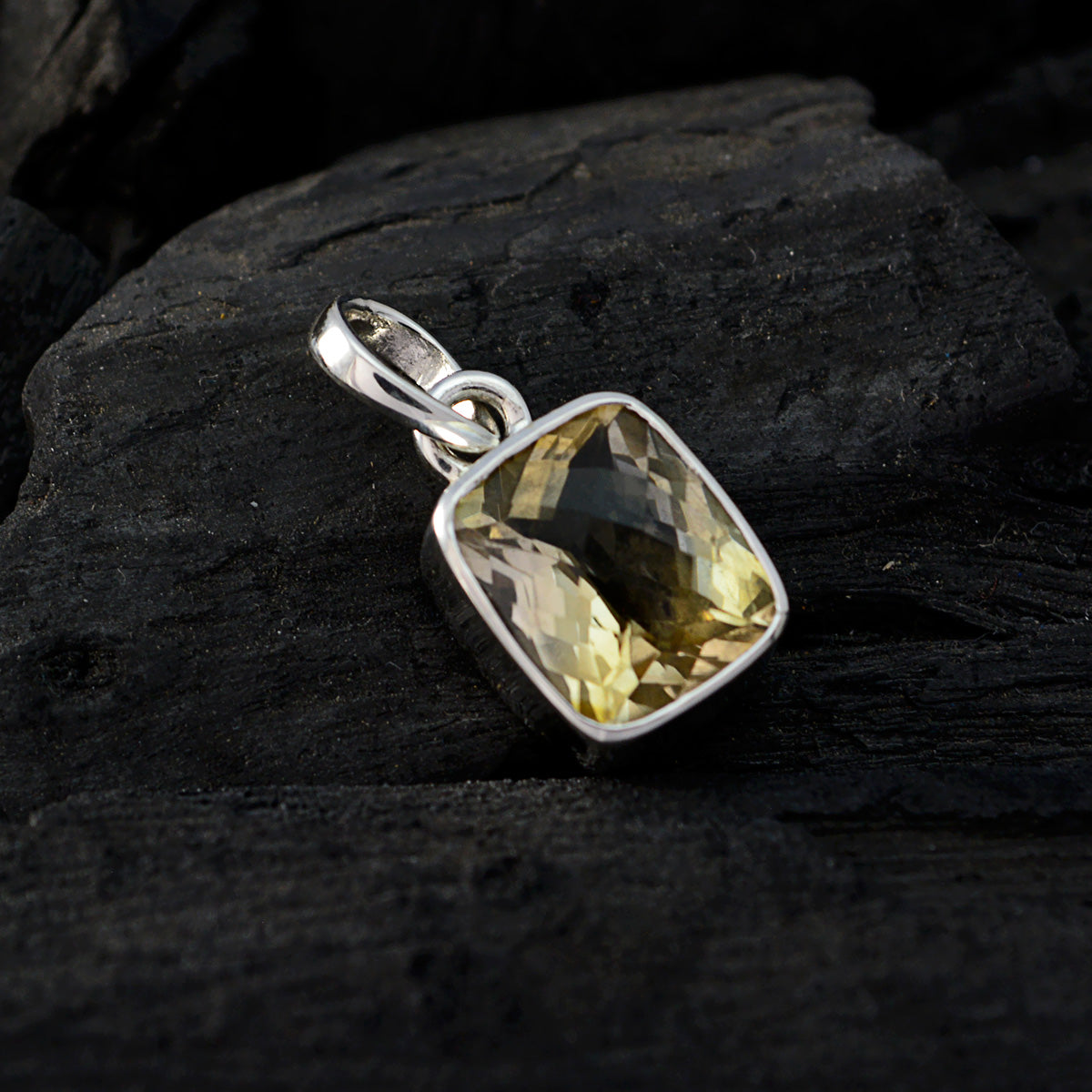Citrine Dainty Spanish Sterling Silver Solitaire Pilar Engagement Yellow Pendant Jewellery