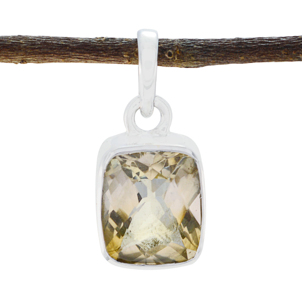 Citrine Dainty Spanish Sterling Silver Solitaire Yellow Pendant