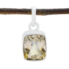 Citrine Dainty Spanish Sterling Silver Solitaire Yellow Pendant
