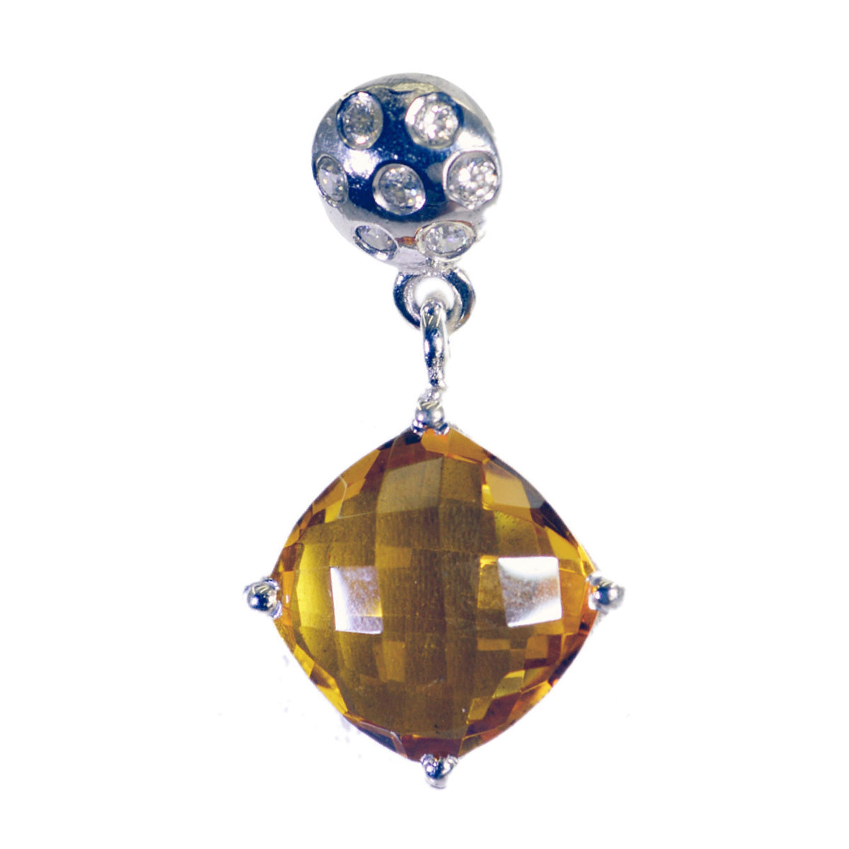 Citrine Featherlight African Sterling Silver multiple Yellow Pendant