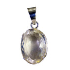 Citrine Featherlight Egyptian 925 Silver Solitaire Yellow Pendant