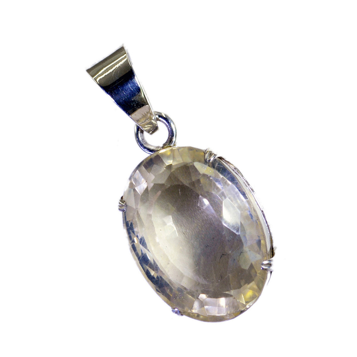 Colgante solitario de citrino amarillo, ligero como una pluma, en plata egipcia 925, con forma de rosa de compromiso. Imagen secundaria del producto