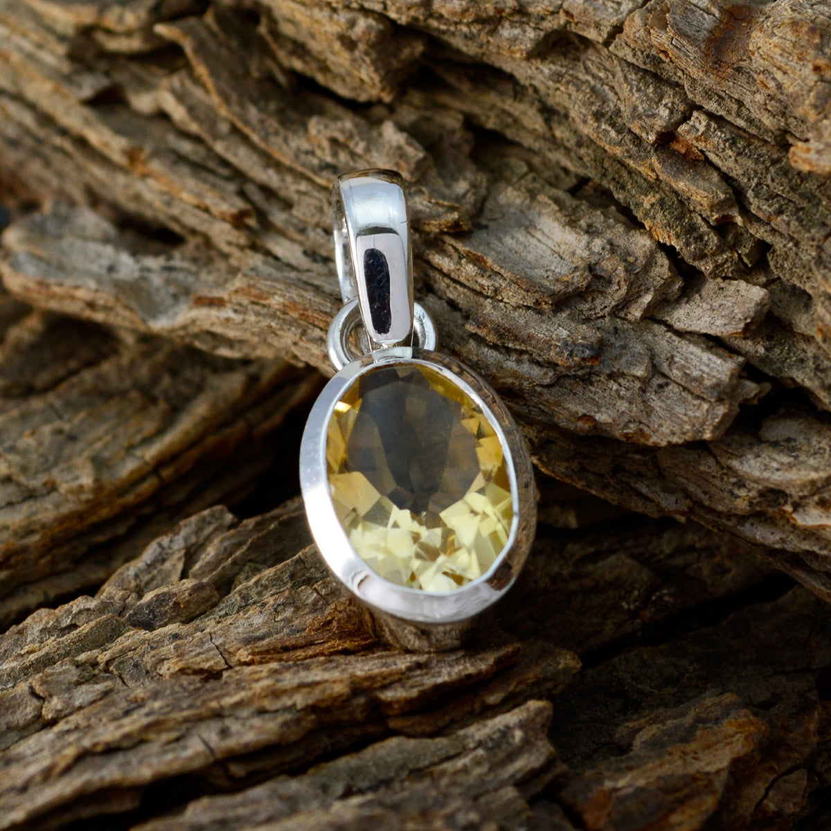 Citrine Whisper-thin Moroccan 925 Silver Solitaire Josephine Eternity Yellow Pendant Jewelry