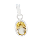 Citrine Whisper-thin Moroccan 925 Silver Solitaire Josephine Eternity Yellow Pendant Jewelry
