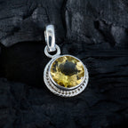 Citrine Whisper-thin Turkish 92.5 Silver Solitaire Natalia Rope-Wire Yellow Pendant Jewellery