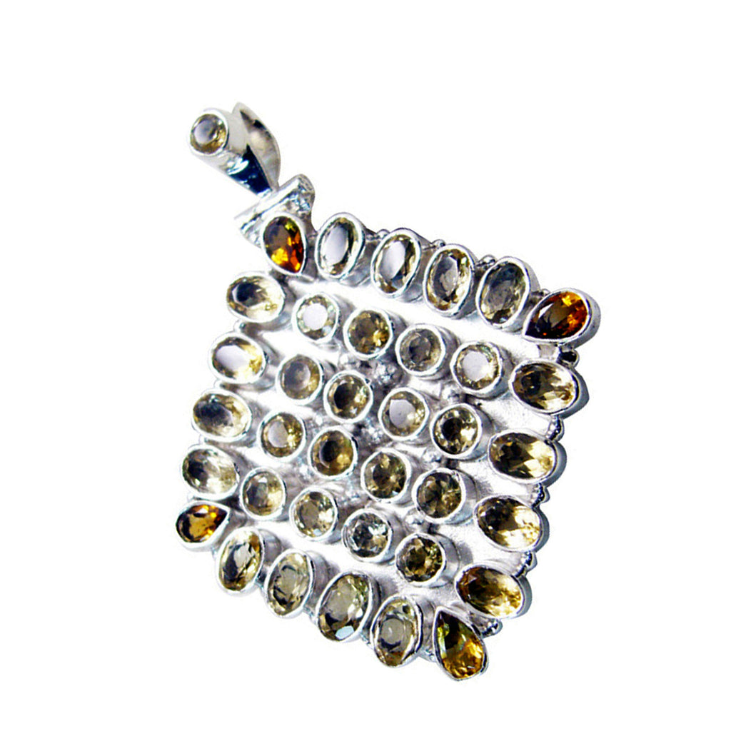 Citrine Chunky Latin American Silver multiple Ana Traditional Yellow Pendant Jewelry