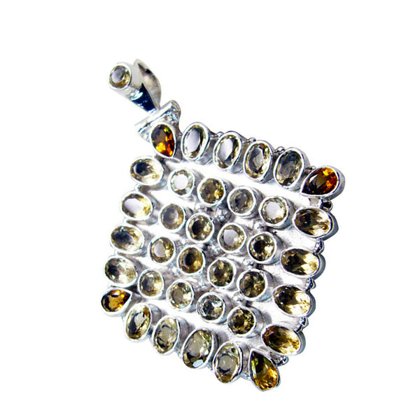 Citrine Chunky Latin American Silver multiple Ana Traditional Yellow Pendant Jewelry