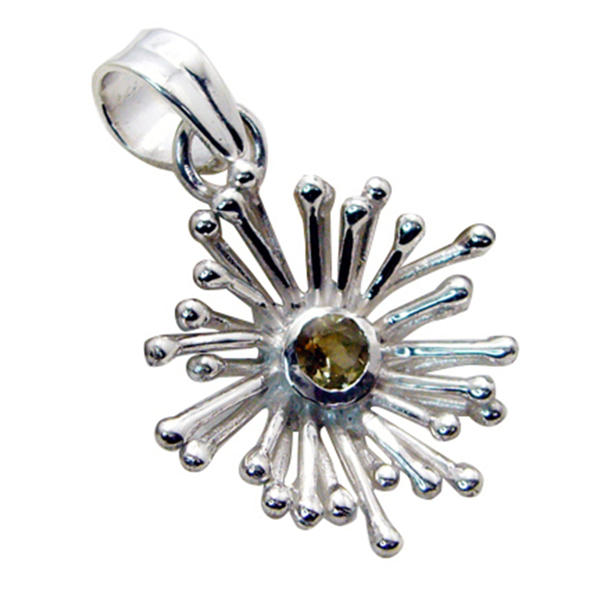 Ciondolo classico in argento italiano con citrino solitario Agustina Armor Yellow Immagine secondaria del prodotto