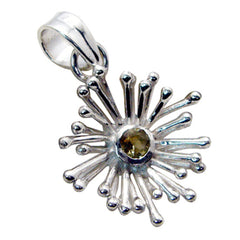 シトリンクラシックイタリアンシルバーソリティアアグスティーナアーマーイエローペンダントジュエリー