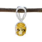 Citrine Minimalist Japanese Sterling Silver Solitaire Yellow Pendant