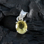 Citrine Dainty French Sterling Silver Solitaire Aaliyah Graceful Yellow Pendant Jewellery