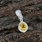 Citrine Delicate German 925 Silver Solitaire Abigail Fairytale Yellow Pendant Jewelry