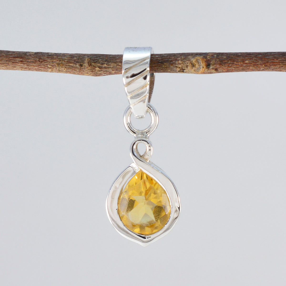 Citrine Delicate German 925 Silver Solitaire Abigail Fairytale Yellow Pendant Jewelry