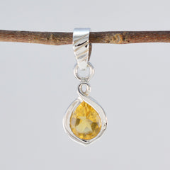 Citrine Delicate German 925 Silver Solitaire Abigail Fairytale Yellow Pendant Jewelry