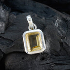 Citrine Dainty French Silver Solitaire Julieta Abstract Yellow Pendant Jewelry