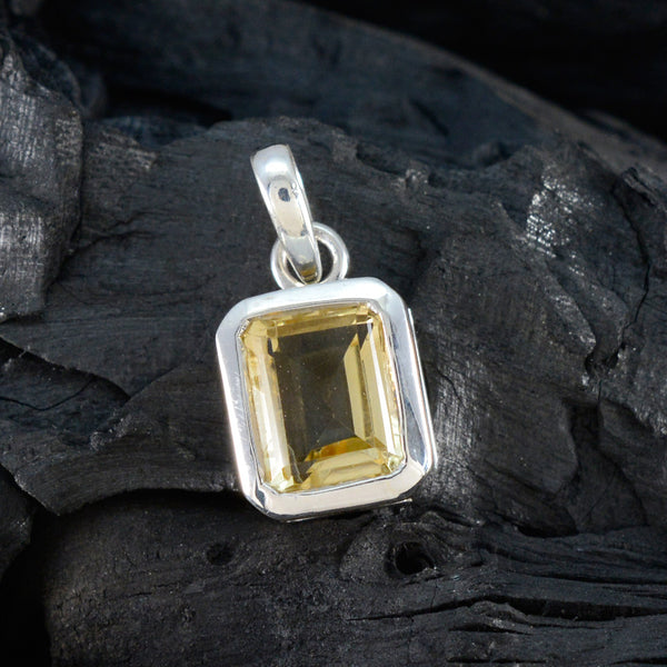 Citrine Dainty French Silver Solitaire Julieta Abstract Yellow Pendant Jewelry