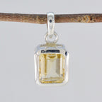Citrine Dainty French Silver Solitaire Julieta Abstract Yellow Pendant Jewelry