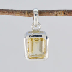 Citrine Dainty French Silver Solitaire Julieta Abstract Yellow Pendant Jewelry