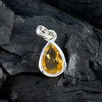 Citrine Elegant Korean Silver Solitaire Nari Cocktail Yellow Pendant Jewelry