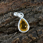 Citrine Elegant Korean Silver Solitaire Nari Cocktail Yellow Pendant Jewelry