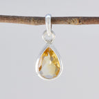 Citrine Elegant Korean Silver Solitaire Nari Cocktail Yellow Pendant Jewelry